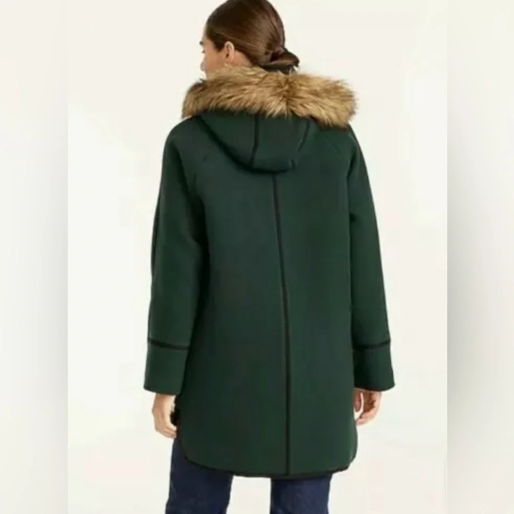J Crew Summit Parka in Italian Stadium Cloth Wool Dark Forest. Size 00 - Picture 2 of 13